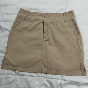Vintage 90s Fashion Bug Khaki Mini Skirt Side Slits - Size 6